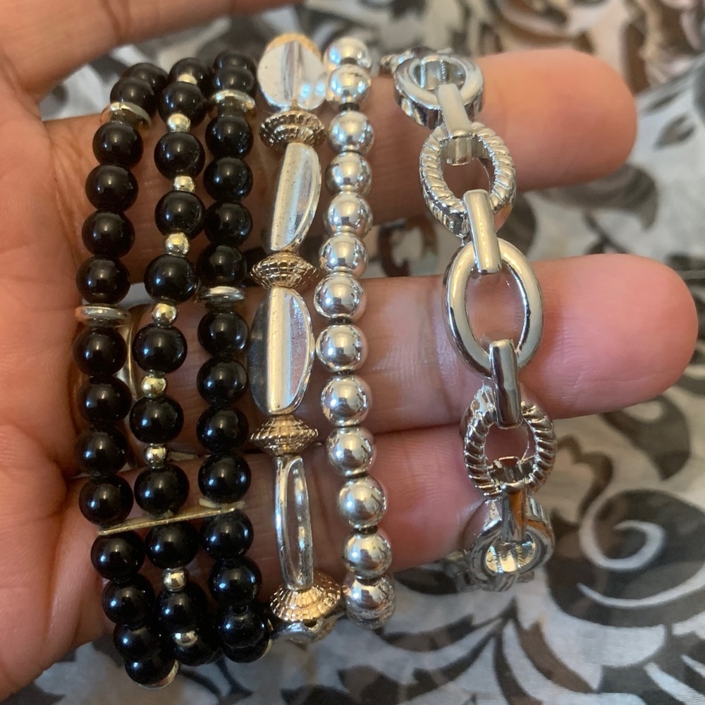 Black And Silver Bracelet Bundle